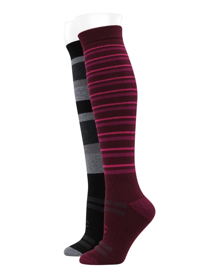 Calcetines Champion Mujer - Outdoor Heavyweight Over-The -Knee Ski 2-Pairs ( Negras/Rojas Oscuro ) 5